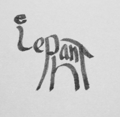 Calligram Elephant, by Absurdynka